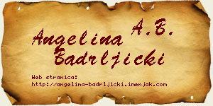 Angelina Badrljički vizit kartica